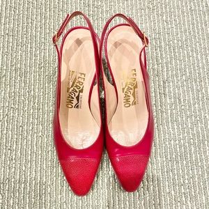 S. Ferragamo Red Sling back shoes